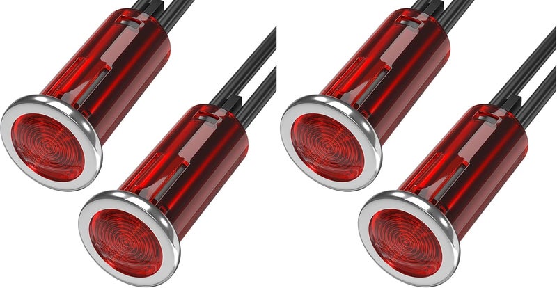 DAIERTEK Indicator Light 12V Red Snap-in 1/2" Panel Mount LED Indicator Light 12 Volt 0.5" Pilot Light -2pcs (Pack of 2) - Image 1
